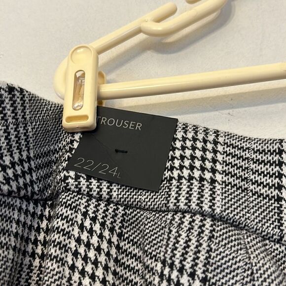 Lane Bryant black white plaid pull on trouser pants Size 22/24 Long New - Picture 6 of 9
